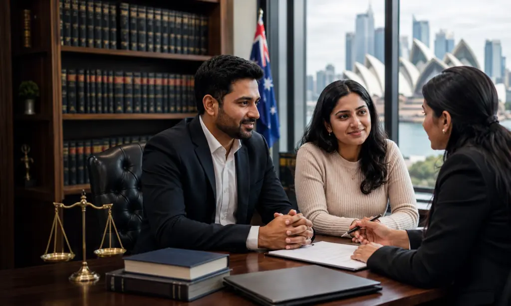 Cheap Family Lawyer Consulting With A Family During A Meeting, Discussing Affordable Legal Support And Case Solutions.